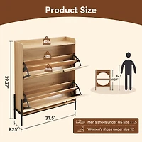 Streamdale Furniture Walnut 2-Drawer Rattan Shoe Cabinet