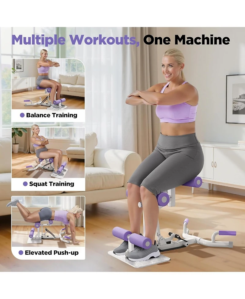 Fed Fitness Squat Machine for Women, Adjustable Glute Trainer, 400LBS Home Gym Equipment