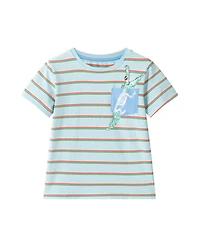Andy & Evan Toddler Boys Gator Graphic Stripe Pocket Tee