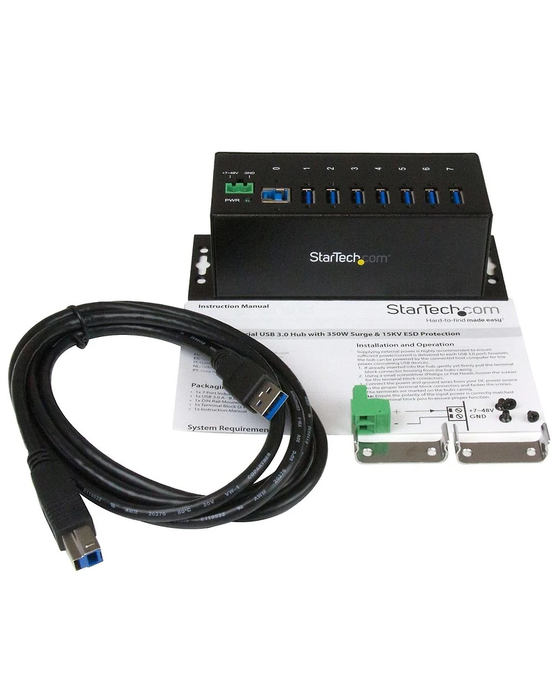 StarTech.com 7-Port Industrial Usb 3.0 Hub with Esd Protection