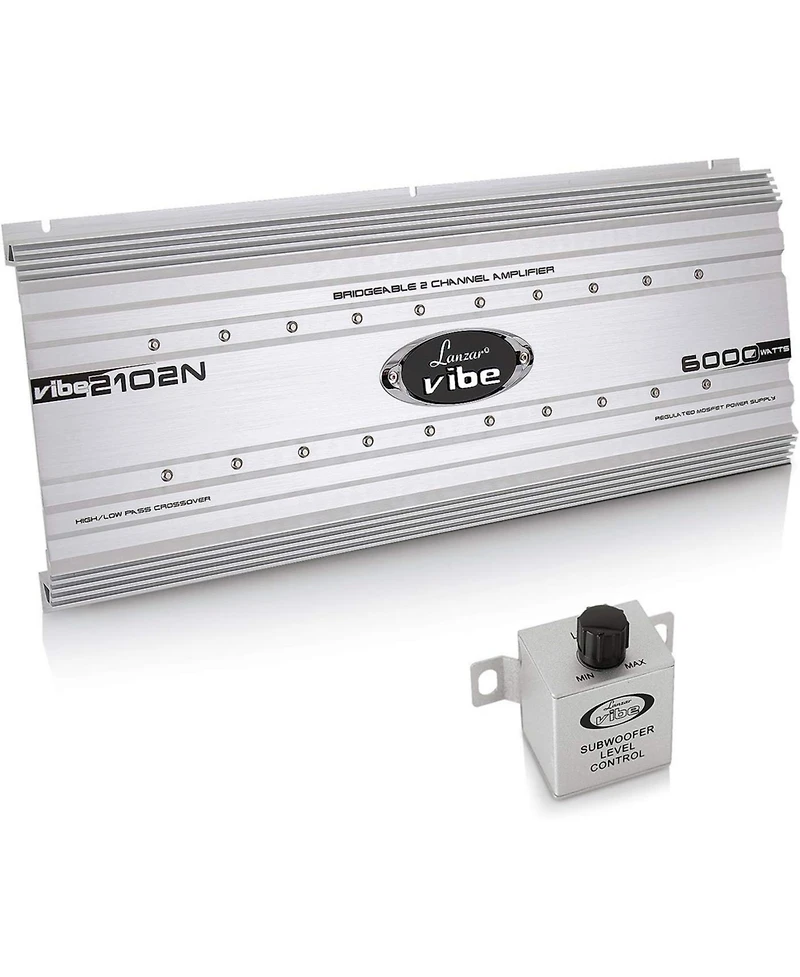 Lanzar 6000W Mosfet Amplifier for Powerful Sound with Dual Inputs, + Easy Installation