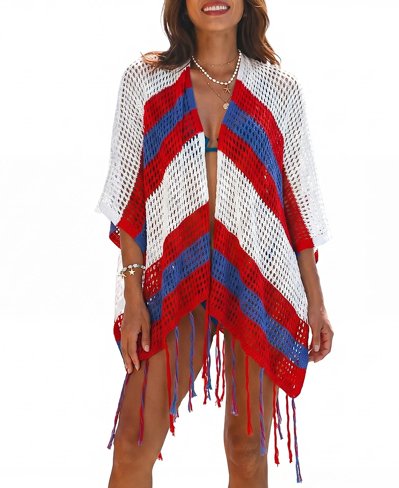 Cupshe Women's Daring Vibe Striped Cover-Up Kimono