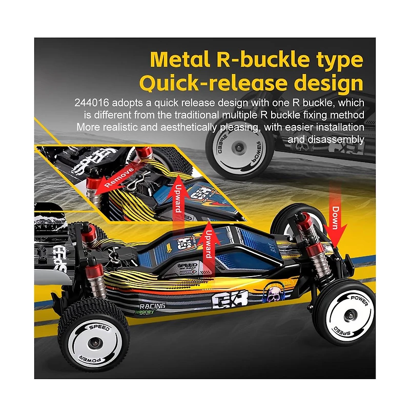 Bruce & Shark 2.4GHz Rc Off-Road Car, 1/24 Scale with Cruise Control and 3-Speed Adjustment