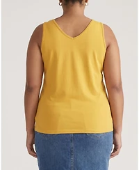 Universal Standard Women's Plus Double V Tank