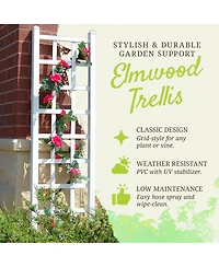 Dura-Trel Elmwood 22 x 75 Inch Pvc Vinyl Outdoor Garden Patio Trellis, White