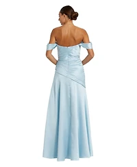 Mac Duggal Women's Off-Shoulder Satin Crossover Gown
