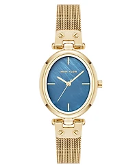 Anne Klein Women's Quartz Oval Gold-Tone Stainless Steel Mesh Watch 26mm