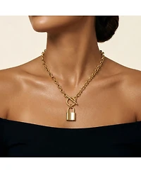 14K Gold Plated Locket Charm Necklace