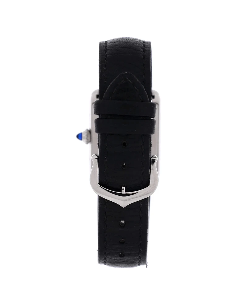 Pre-Owned Cartier Must de Cartier Tank Quartz Watch in Stainless Steel and Leather 22mm