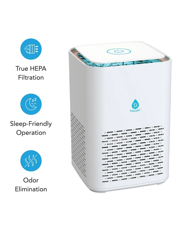 Pursonic Clean Air and Aromatherapy Bundle - True Hepa Air Purifier with 12 Essential Oils