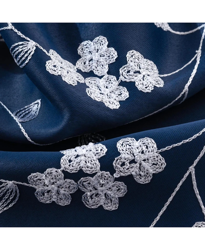 Rt Designers Collection Rt Designer Collection Lilian Embroidered Blackout Luxurious Decorative Grommet Curtain Panel