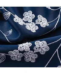 Rt Designers Collection Rt Designer Collection Lilian Embroidered Blackout Luxurious Decorative Grommet Curtain Panel