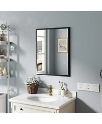 Rainsken -Inch Bathroom Mirror, Square Aluminum Mirror Frame Vanity Mirror for Bedroom