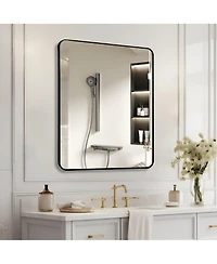 Rainsken 30 "x36" Rectangular Bathroom Mirror, Modern Wall Mounted Vanity Mirror with Shatterproof Film