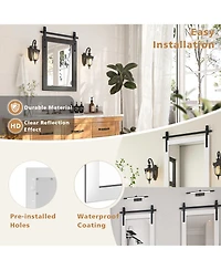 Lovmor Farmhouse 22 Inches W x 30 Inches H Rectangle Framed Wall Bathroom Vanity Mirror Accent Mirror