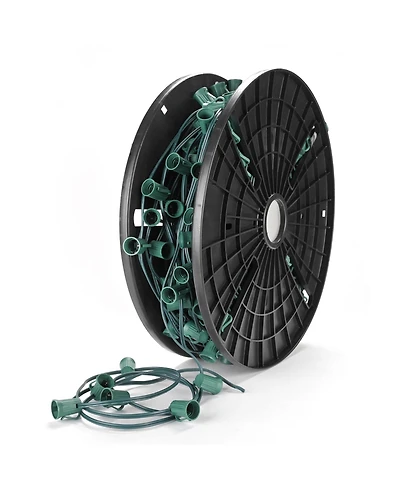 DELight Commercial 250Feet C9 Christmas Light Spool Set Ul Listed Light Sockets