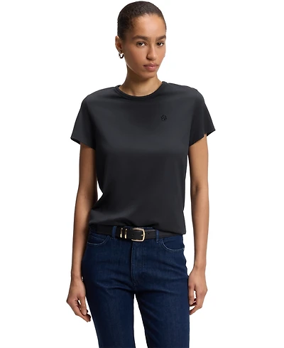 Boss by Hugo Women's Cotton-Silk Blend Slim-Fit T-Shirt