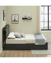 gaomon Queen Upholstered Bed with Storage Headboard, 2 Drawers