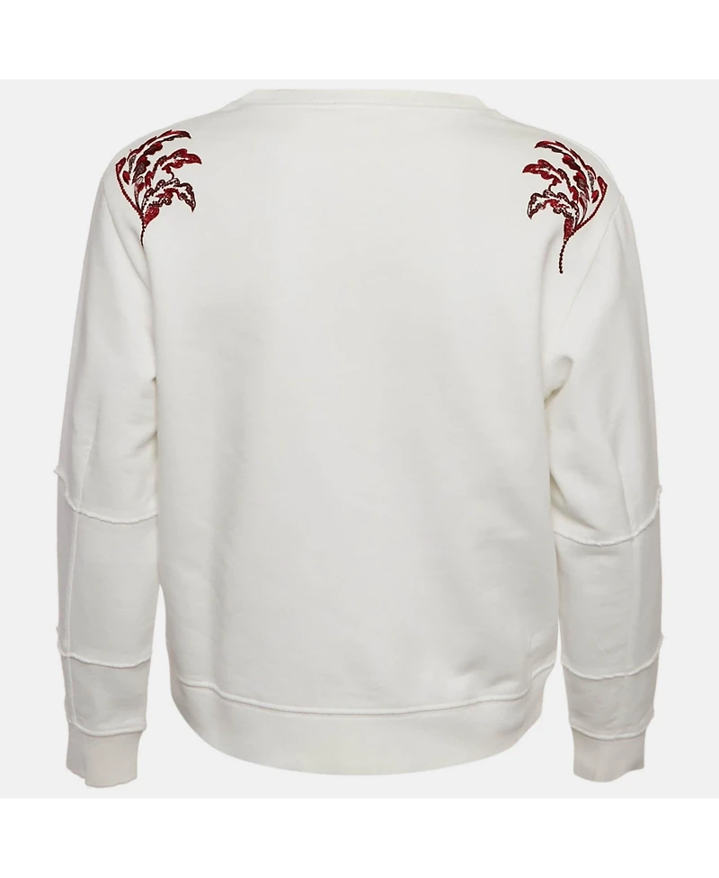 Pre-Owned Alexander Mcqueen Women's Floral Embroidered Cotton Sweatshirt