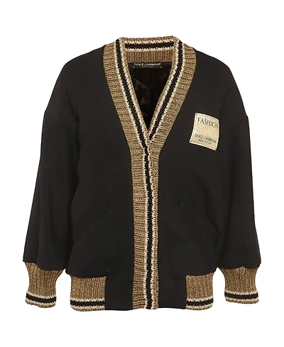 Pre-Owned Dolce & Gabbana Women's Lurex Knit Trim Gabardine Jacket