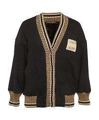Pre-Owned Dolce & Gabbana Women's Lurex Knit Trim Gabardine Jacket