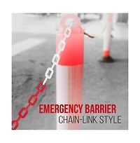 Pyle Safety Barrier Chain - 82-Foot Hazard Caution Plastic Chain