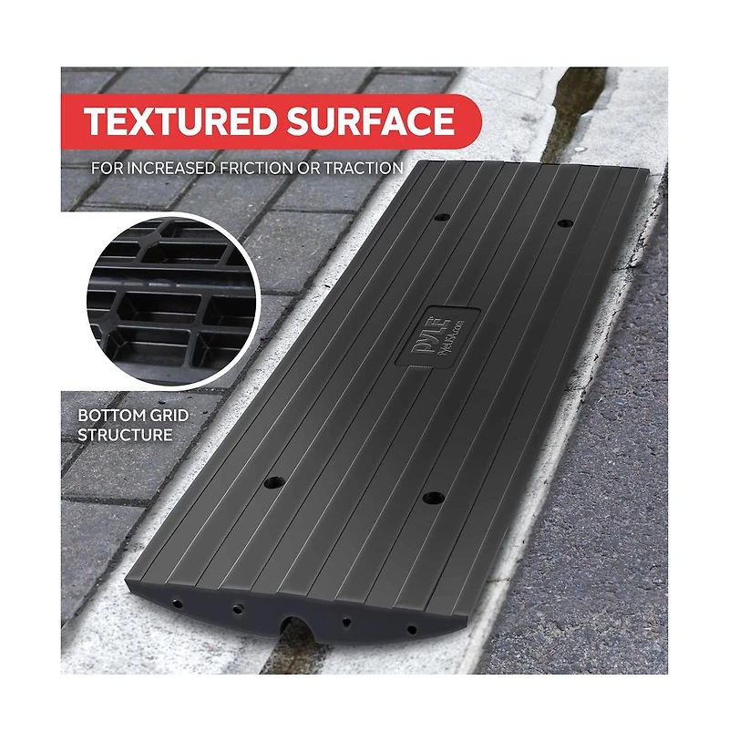 Pyle Driveway Threshold Car Curb Ramps, Set of 2