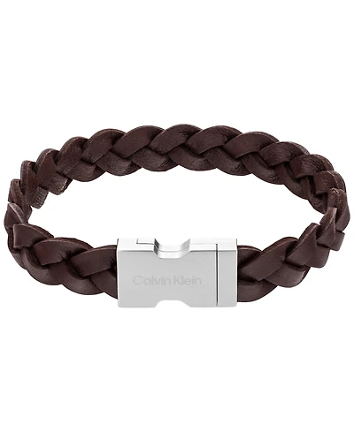 Calvin Klein Men's Leather Industrial Hardware Bracelet