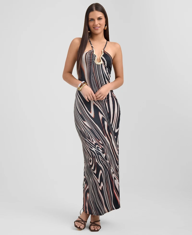 Rachel Roy Women's Halter Neck Maxi Dress