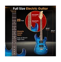 Pyle 6-String Electric Guitar Kit- Includes Amplifier with Accessory Kit