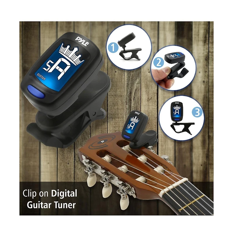 Pyle 6-String Classic Guitar - 3/4 Size Scale Guitar with Digital Tuner and Accessory Kit (36 inch)