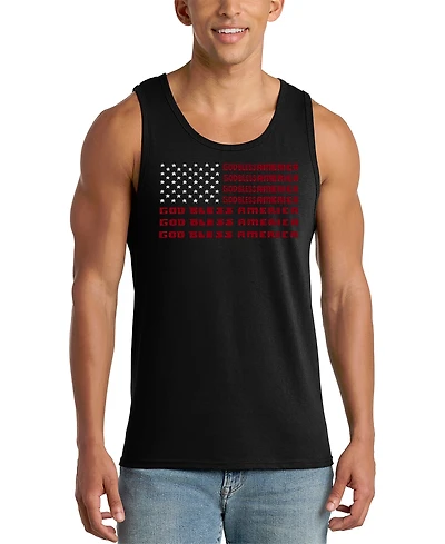 La Pop Art Men's Red Equalizer Bars Music Graphic Tank Top