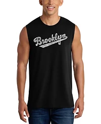 La Pop Art Men's Brooklyn Script Typography Graphic Tank Top