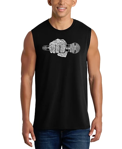 La Pop Art Men's Microphone Word Tank Top