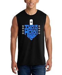 La Pop Art Men's Music Is My Joy Typography Graphic Tank Top
