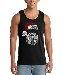 La Pop Art Men's Santa Face Word Tank Top