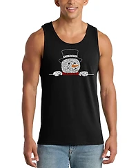 La Pop Art Men's Snowman Outstretched Arms Word Graphic Tank Top