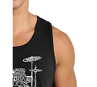 La Pop Art Men's Drum Set Word Graphic Tank Top