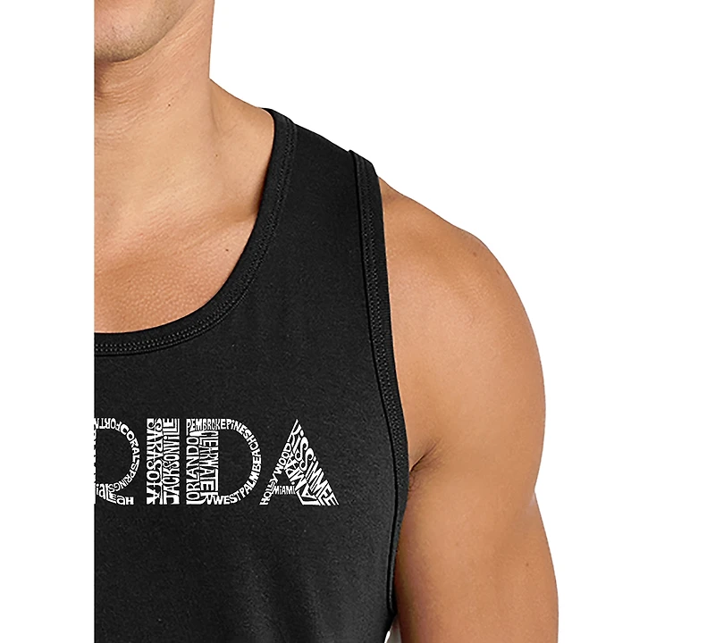 La Pop Art Men's Florida Typography Word Graphic Tank Top
