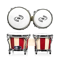 Pyle Hand-Crafted Wooden Bongos - Bongo Drums