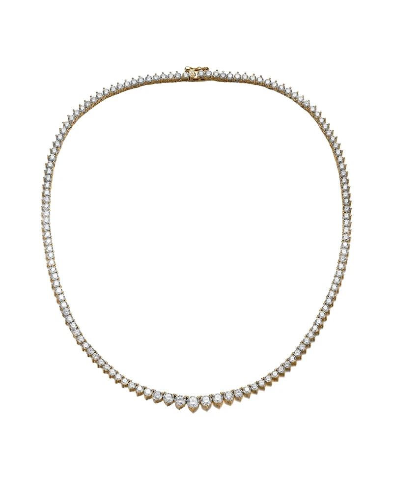 Stylish Cubic Zirconia Graduated Tennis Chain Necklace