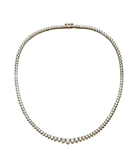 Stylish Cubic Zirconia Graduated Tennis Chain Necklace