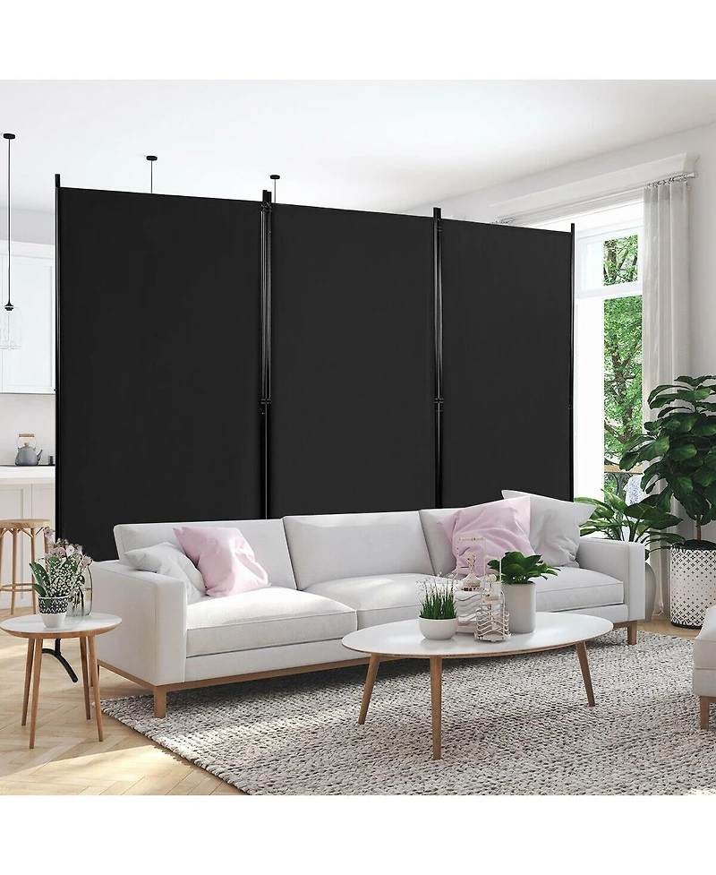 sumyeg 6-Foot 3-Panel Folding Room Divider with Durable Hinges and Steel Base