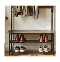 Slickblue 4-in-1 Hall Tree Coat Rack with Shoe Bench and Hooks
