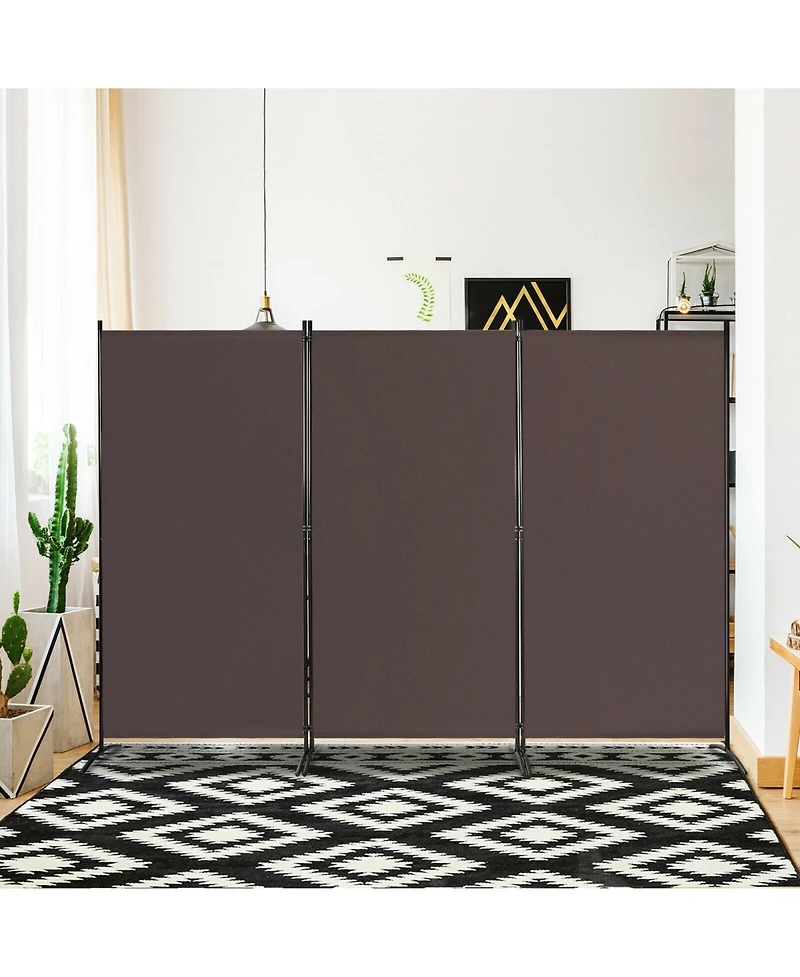 sumyeg 6-Foot 3-Panel Folding Room Divider with Durable Hinges and Steel Base
