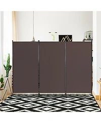 sumyeg 6-Foot 3-Panel Folding Room Divider with Durable Hinges and Steel Base