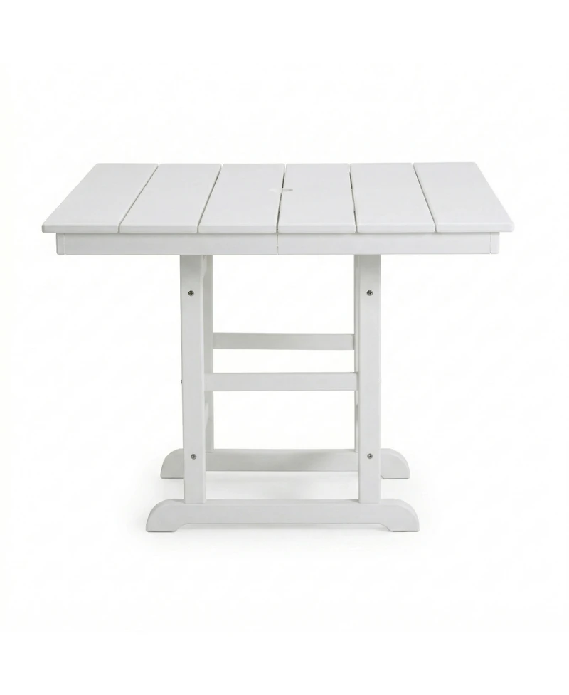 Clihome 37.8" Square Hdpe Patio Table, Outdoor Dining Table, Foldable Design