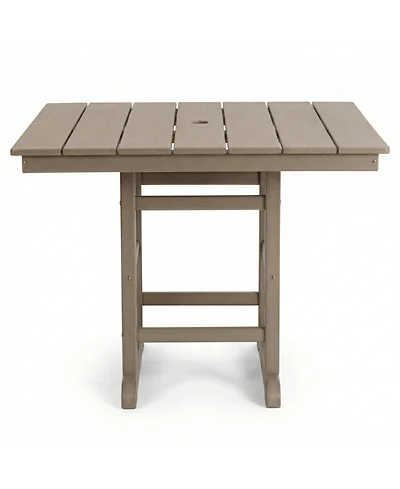 Clihome 37.8" Square Hdpe Patio Table, Outdoor Dining Foldable Design