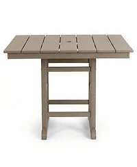 Clihome 37.8" Square Hdpe Patio Table, Outdoor Dining Foldable Design