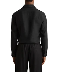 Reiss Men's Linen Cutaway Collar Regular Fit Shirt
